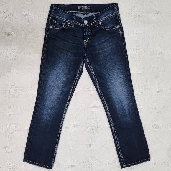 Silver Jeans Suki Capri Blue Jeans - Picture 4 of 7